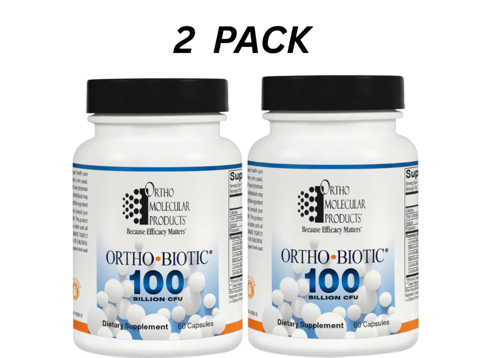 2   Pack  Ortho Molecular Ortho Biotic 100 – High Potency Probiotic for Gut & Digestive Health