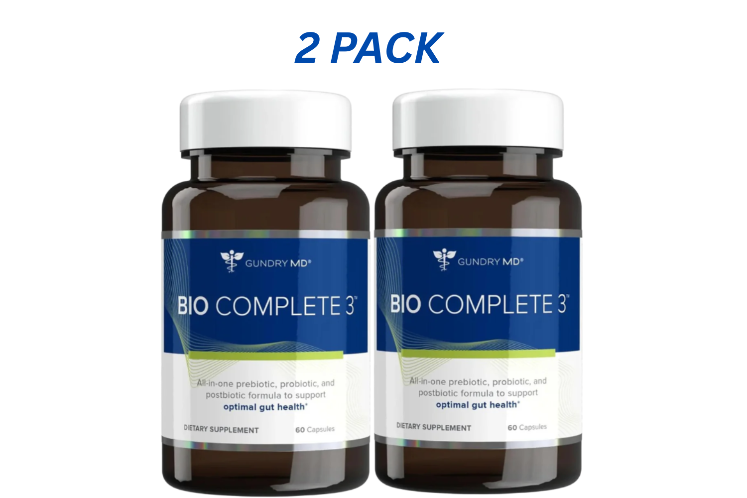2  Pack  Bio Complete 3 – 3-in-1 Probiotic for Gut Health, Digestion Support, Bloating & Energy – 30 Day Supply