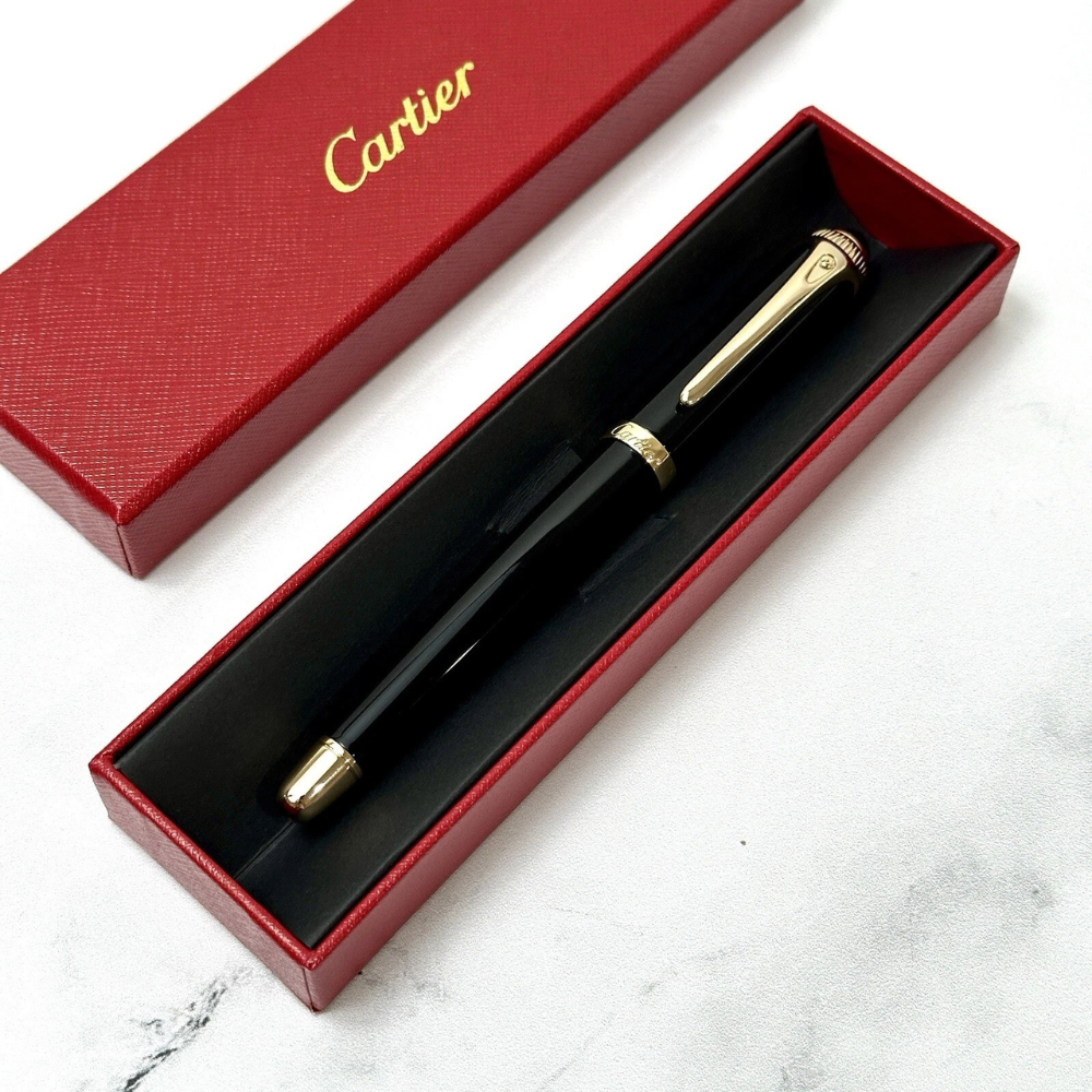 Cartier Black Gold Composite Executive Rollerball Pen Rare AD VIP Gift