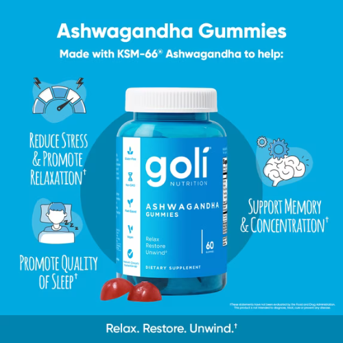 Goli Ashwagandha Vitamin D Gummy - 60 Count