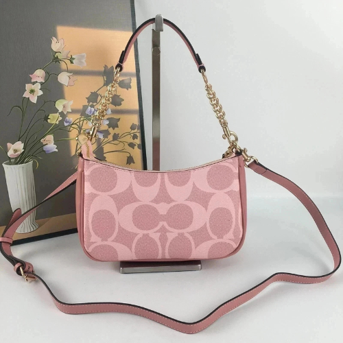 COACH Teri Shoulder Bag In signature canvas Pink New CAL51
