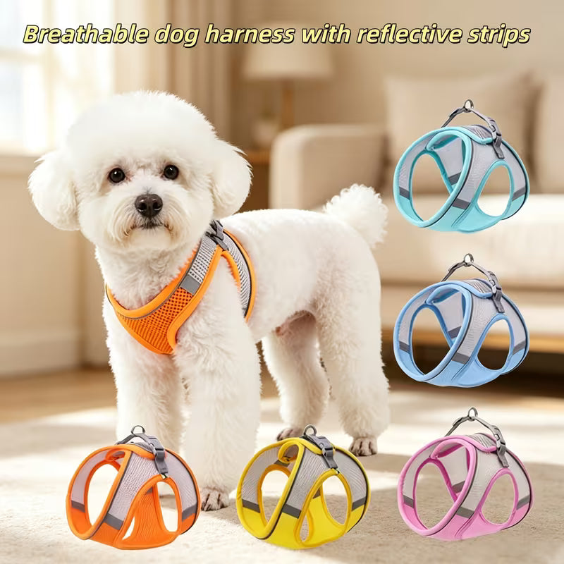 Pet Harness, All-weather Breathable Mesh, Reflective, Soft and Lightweight Pet Vest, Suitable for Small Pets, No Leash Included