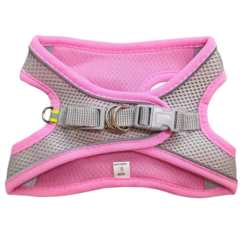 Pet Harness, All-weather Breathable Mesh, Reflective, Soft and Lightweight Pet Vest, Suitable for Small Pets, No Leash Included