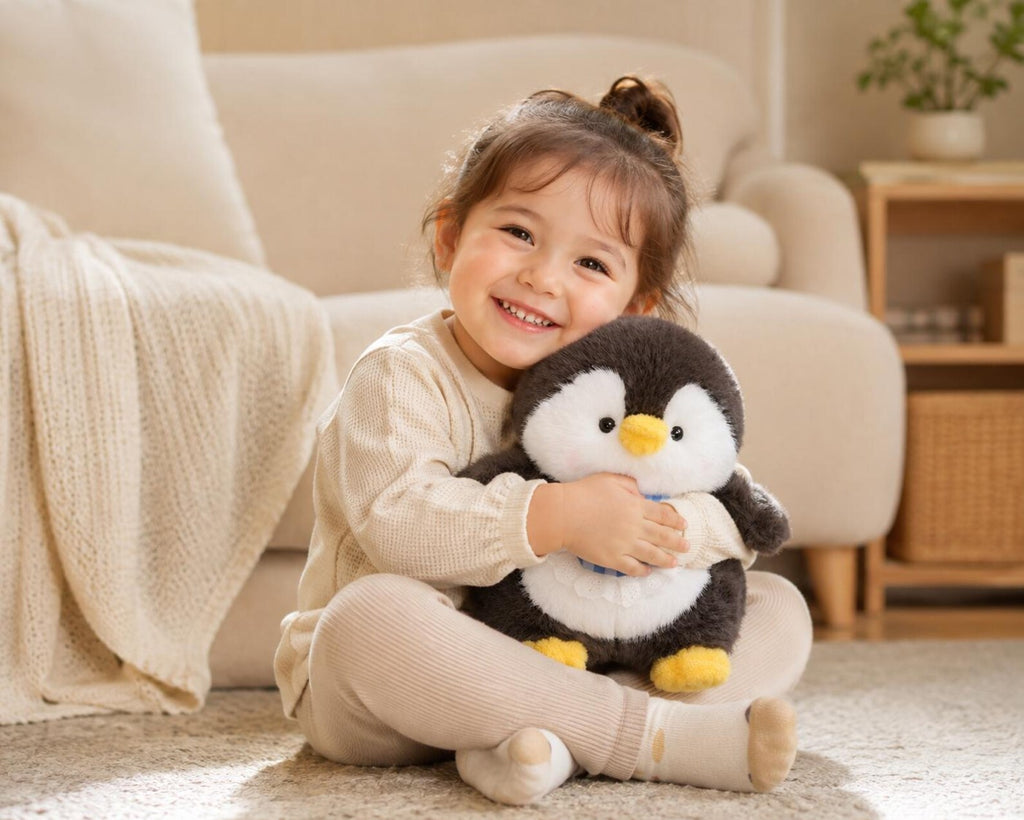 Bib Penguin Plush Toy | Soft Short-Plush Stuffed Animal, PP Cotton Filling, 25cm 40cm