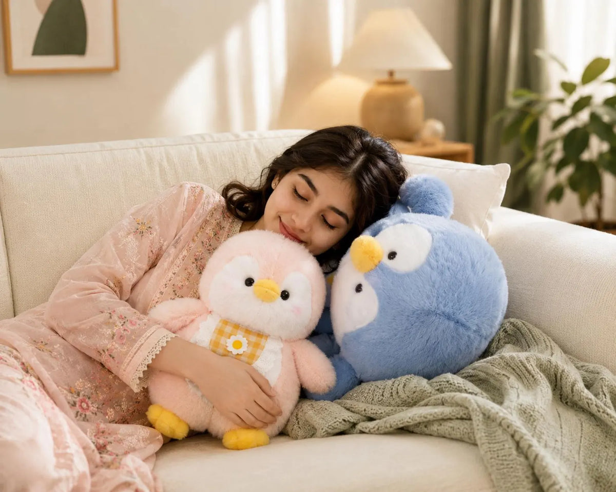 Bib Penguin Plush Toy | Soft Short-Plush Stuffed Animal, PP Cotton Filling, 25cm 40cm