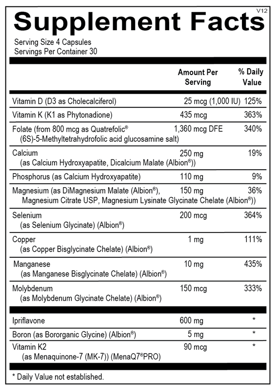 Bone Health Support Supplement – Daily Bone Density & Strength Formula | 120 Capsules