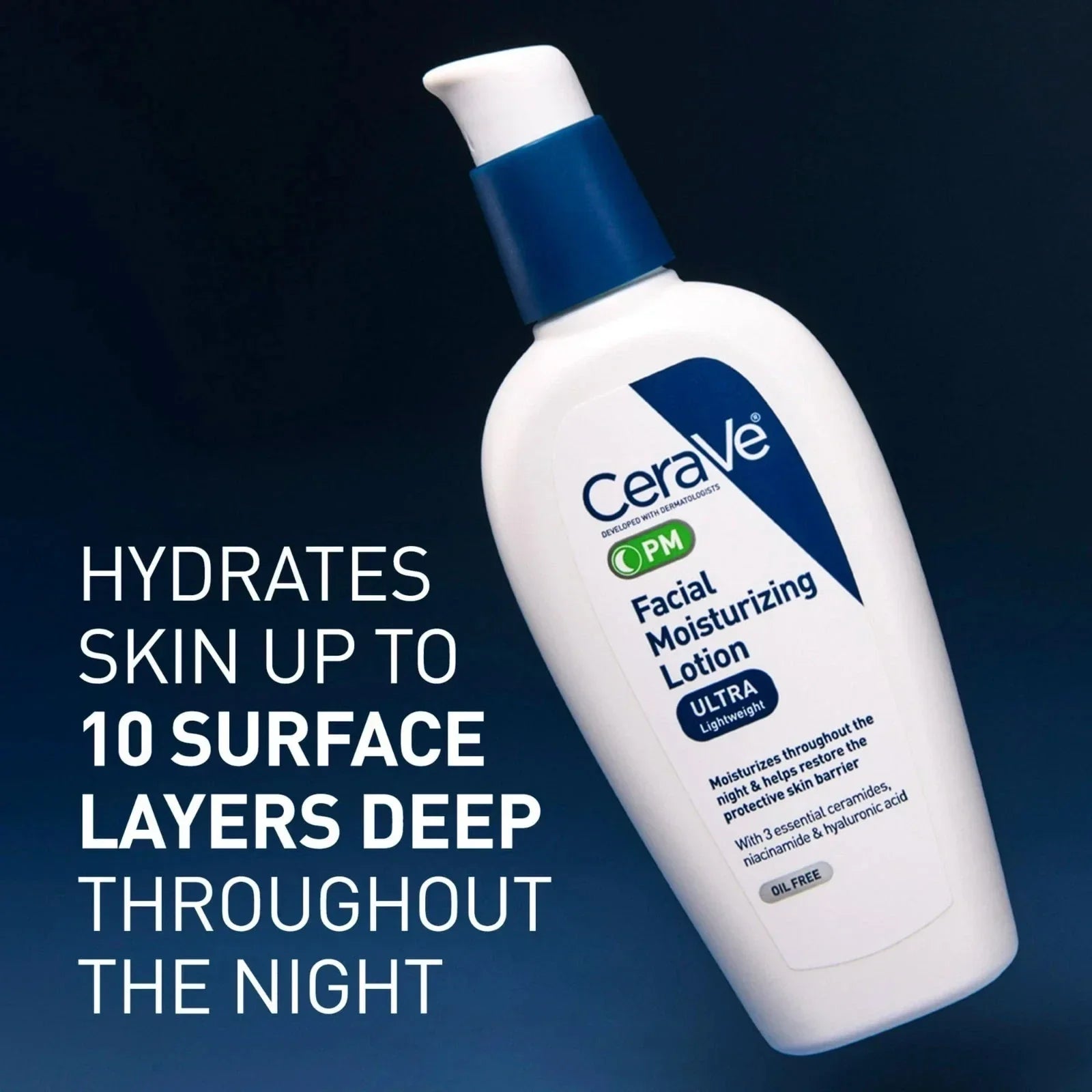CeraVe PM Facial Moisturizing Lotion Night Cream 3 Oz