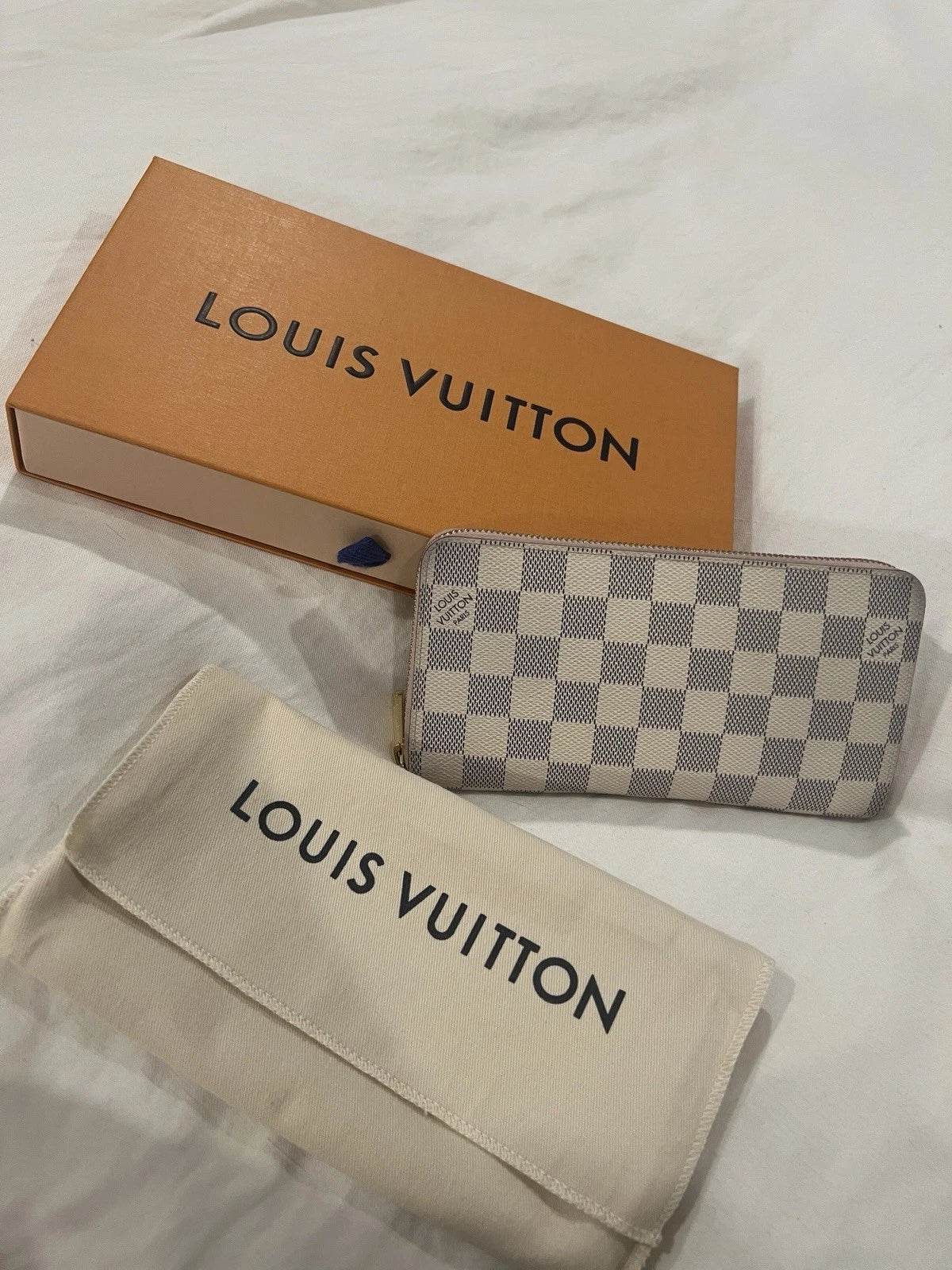 Louis Vuitton Damier Azur Zippy Zip Around Long Wallet Purse