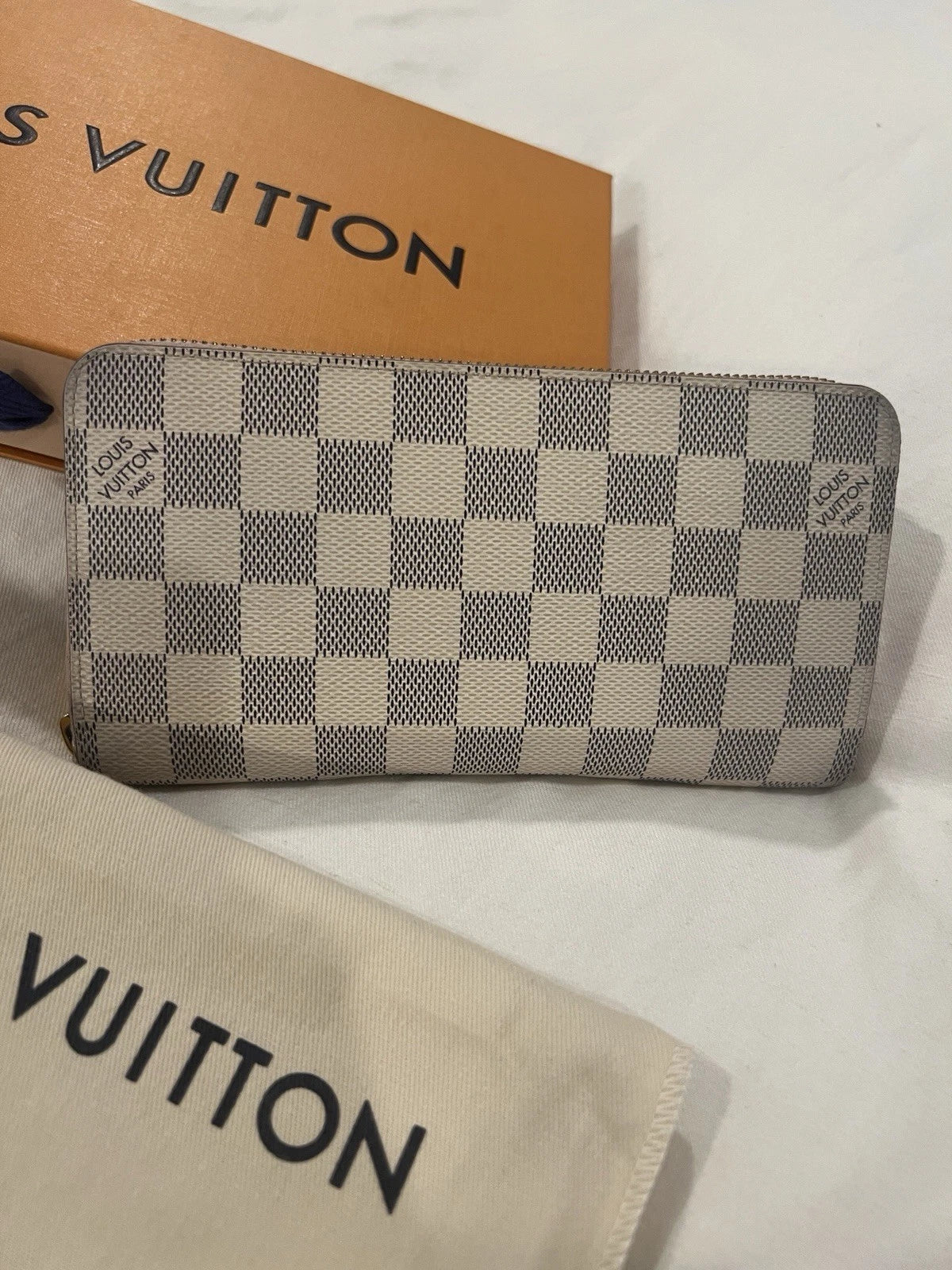 Louis Vuitton Damier Azur Zippy Zip Around Long Wallet Purse