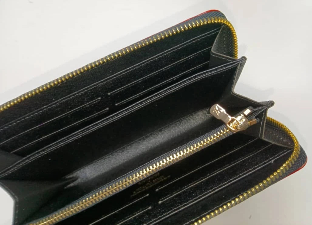 LOUIS VUITTON X Murakami Black MultiColor Full Zip Wallet Pink