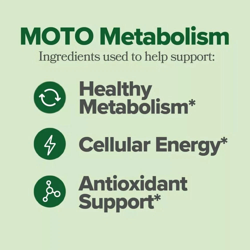 O Positiv Moto Women's Metabolism Support - Energy, Curb Cravings, 60 Vegan Caps