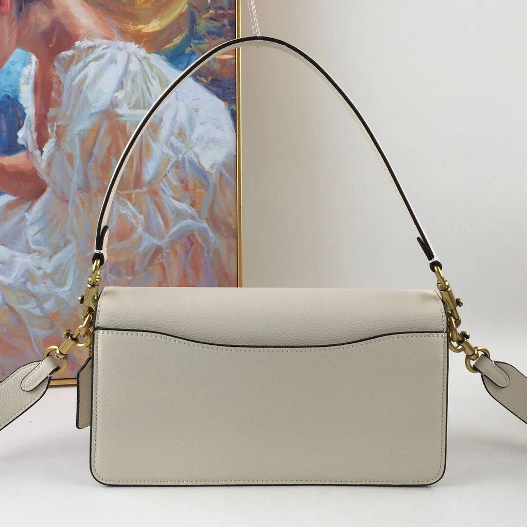 COACH CH857 Tabby 26 Shoulder Bag White Leather Crossbody Outlet New