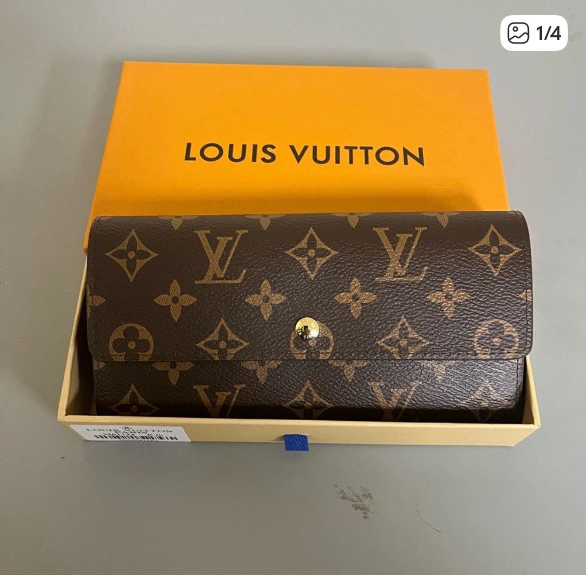 Louis Vuitton Women's Long Trifold Wallet Brown Monogram Leather