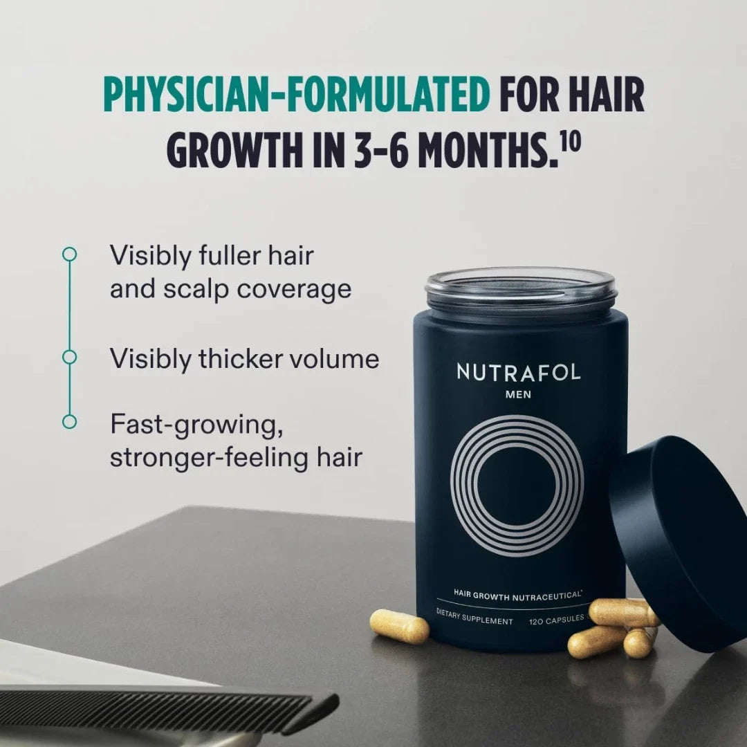 2  Pack Nutrafol Men Hair Growth Nutraceuticals Dietary Supplement 120 Capsules