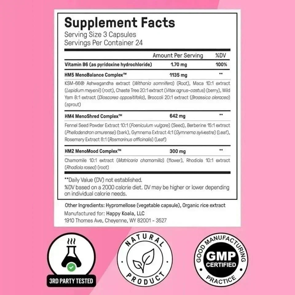 Happy Mammoth Hormone Harmony Natural Hormonal Support for Women 72 Capsules